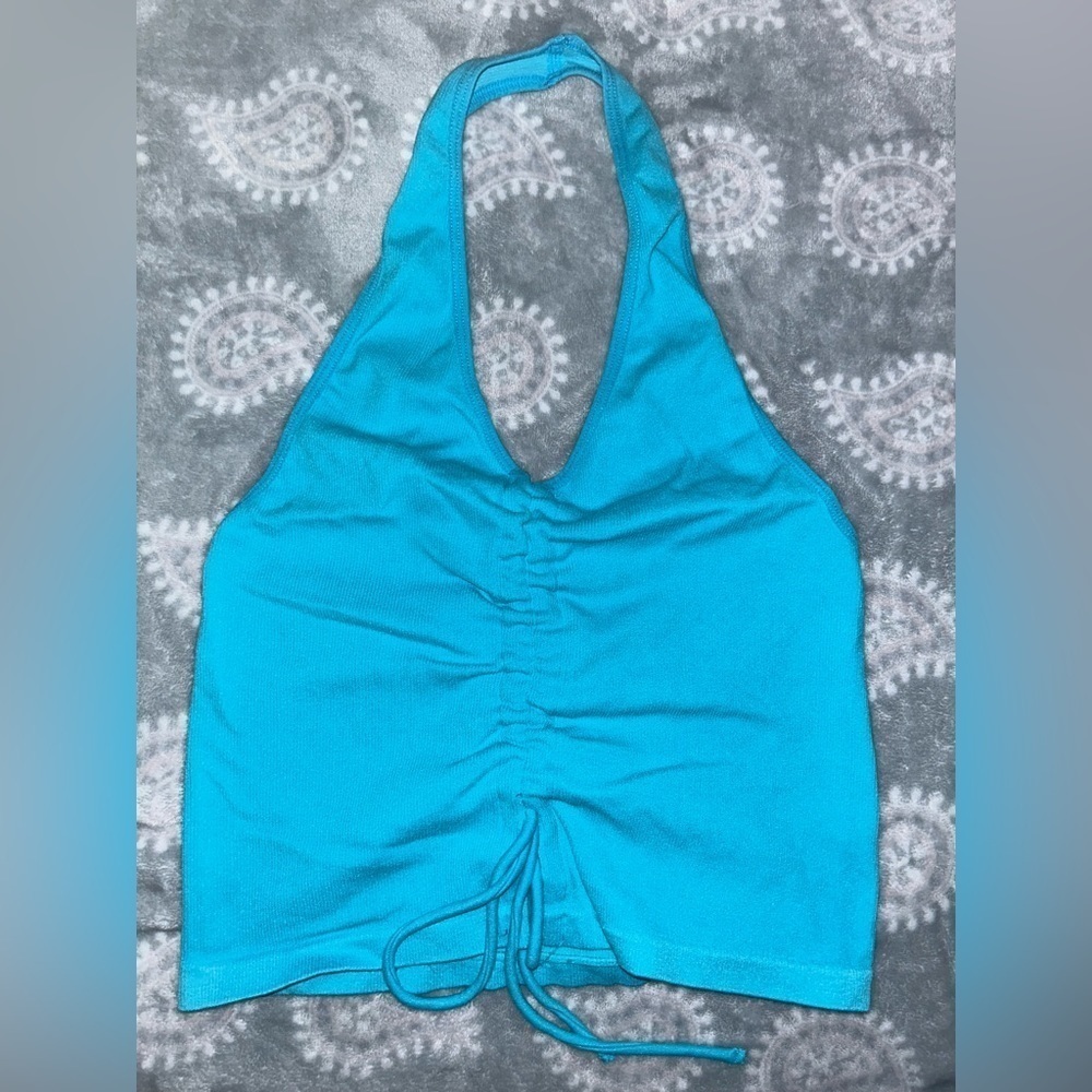 Forever 21 Blue Halter Crop Top